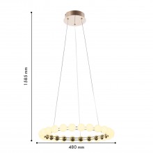 4590-5P, подвесная люстра, D480xH1585, LEDx27W, 2150LM, 4000K