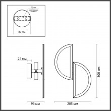 5448/2W L-VISION ODL25 Настенный светильник бронзовый/металл/акрил/искусственный мрамор IP20 LED  2*