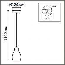 6562/1A MODERNI LN24 черный, золотой/прозрачный/металл/стекло Подвес E27 1*40W 220V ICE