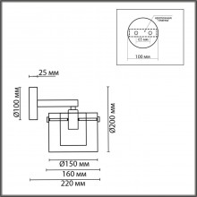 6587/1W MODERNI LN24 золото/прозрачный, металл/стекло Бра E14 1*40W 220V VERDI