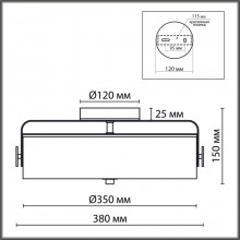 6597/40L LEDIO LN24 черный, античная латунь/античная латунь металл/металл, стекло Потолочный светиль