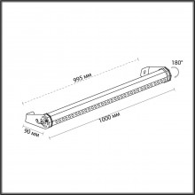 7040/10WL NATURE ODL25 617 черный/металл Фасадный поворотный на 180° светильник IP65 LED 12W 3000K A