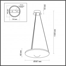 7047/41L HIGHTECH ODL25 Подвесной светильник бронзовый/металл/акрил IP20 LED 41W 3000K 220V FUSO