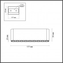 7092/21CL HIGHTECH ODL25 Потолочный светильник черный/металл/акрил IP20 LED 3000K 220V SMALL