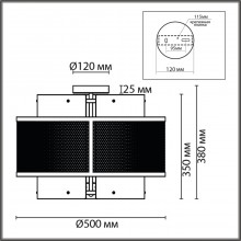 8007/6C MODERNI LN24 черный/черный, золотой металл/металл, стекло Люстра потолочная Е14 6*40W 220V Z