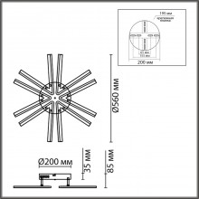 8029/60CL LEDIO LN24 белый/белый, металл/акрил Потолочный светильник с ПДУ LED 60W 3000-6000К 220V A