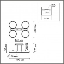 8030/72CL LEDIO LN24 белый, дерево/металл, акрил Потолочный светильник LED 72W 3000-6000К 220V PLATO