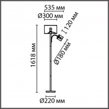 8042/2F MODERNI LN24 черный/бежевый, металл/текстиль Торшер Е27 1*60W + Е14 1*40W 220V KAYA