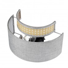 8043/1W MODERNI LN24 черный/серый/бежевый, металл/текстиль/ротанг Бра Е27 1*60W 220V LAUNA