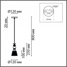 8047/1А SUSPENTIONI LN24 хром/зеленый металл/стекло Подвесной светильник E27 1*60W 220V MANOLA