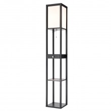 8092/1F COMFI LN25 черный/белый, дерево/текстиль Торшер Е27 1*60W 220V PRACTIC