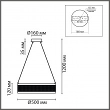 8103/38L LEDIO LN25 черный/черный металл/металл Люстра подвесная LED 38W 3000-6000К 220V FELISITI