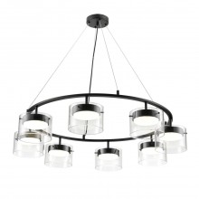 8232/8 COMFI черный/прозрачный, металл/стекло Светильник подвесной LED GX70 8*10W 220V NATALINA