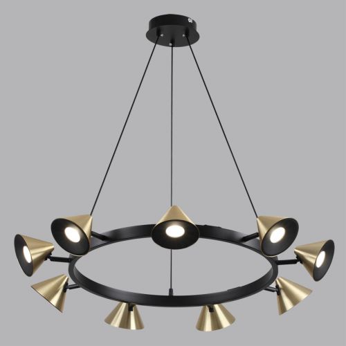8233/9 COMFI LN25 черный/золото, металл Подвесной светильник GU10 9*35W 220V LAMINA
