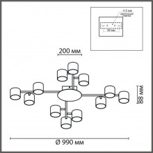 8235/12C COMFI LN25 белый, металл Люстра потолочная LED GX53 12*10W 220V GARETA