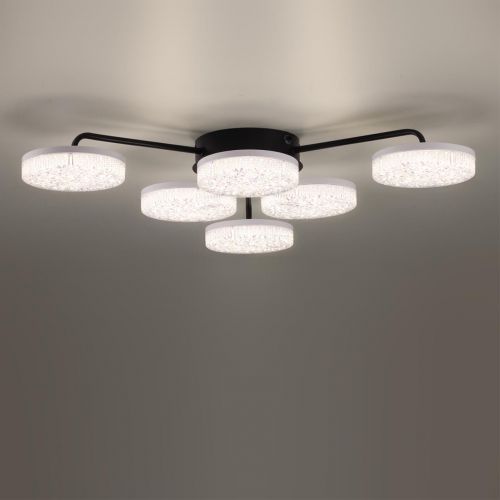 8236/6CL LEDIO черный, металл/акрил Люстра потолочная с пультом ДУ LED 85W 3000-6000К 220V DIDANA