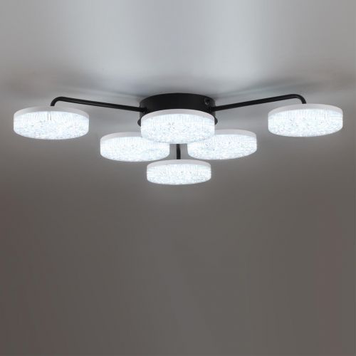 8236/6CL LEDIO черный, металл/акрил Люстра потолочная с пультом ДУ LED 85W 3000-6000К 220V DIDANA