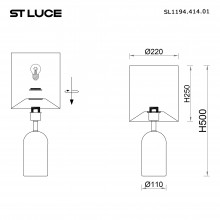 SL1194.414.01 Прикроватная лампа ST-Luce Черный/Бежевый E27 160W