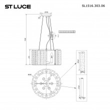 SL1516.303.06 Светильник подвесной ST-Luce Бронза, Прозрачный/Белый алебастр E14 640W
