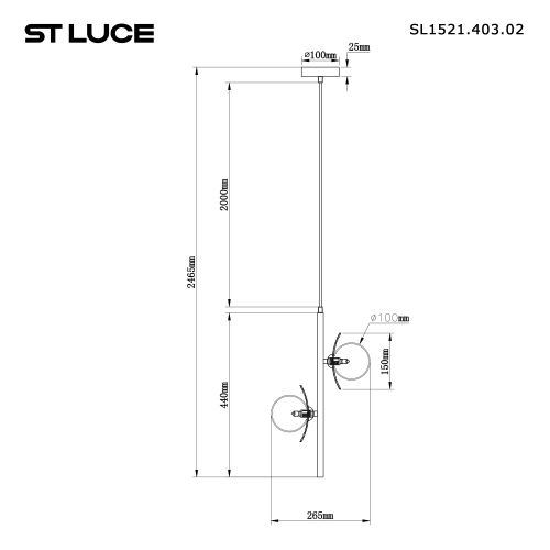 SL1521.403.02 Светильник подвесной ST-Luce Черный/Дымчатый, Белый G9 25W 4000K