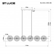 SL1521.403.06 Светильник подвесной ST-Luce Черный/Дымчатый, Белый G9 65W 4000K