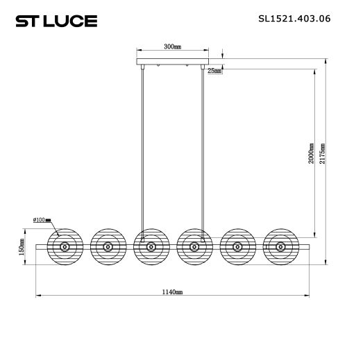 SL1521.403.06 Светильник подвесной ST-Luce Черный/Дымчатый, Белый G9 65W 4000K