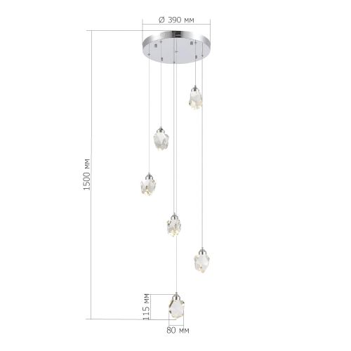 SL6114.103.06 Светильник подвесной ST-Luce Хром/Прозрачный LED 63W 3000K