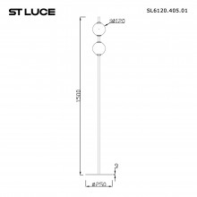 SL6120.405.01 Светильник напольный ST-Luce Черный/Прозрачное кракелированное стекло LED 28,5W 3000K