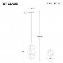 SL6121.403.01 Светильник подвесной ST-Luce Черный/Белый LED 19W 3000K