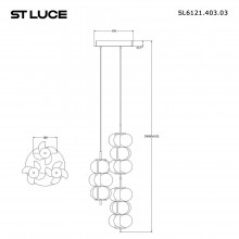 SL6121.403.03 Светильник подвесной ST-Luce Черный/Белый LED 37,5W 3000K