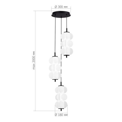 SL6121.403.03 Светильник подвесной ST-Luce Черный/Белый LED 37,5W 3000K