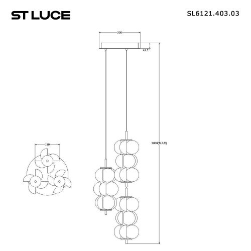 SL6121.403.03 Светильник подвесной ST-Luce Черный/Белый LED 37,5W 3000K
