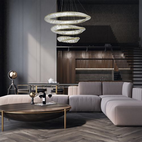 SL6204.301.03 Светильник подвесной ST-Luce Латунь/Прозрачный LED 197W 4000K