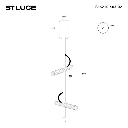 SL6210.403.02 Светильник подвесной ST-Luce Черный/Черный, Золотистый LED 23W 3000K