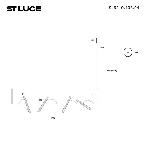 SL6210.403.04 Светильник подвесной ST-Luce Черный/Черный, Золотистый LED 43W 3000K