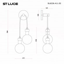 SL6226.411.02 Светильник настенный ST-Luce Черный/Белый G9 25W 4000K