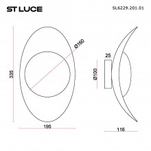 SL6229.201.01 Светильник настенный ST-Luce Золотистый/Алебастр LED 17W 3000K