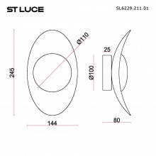 SL6229.211.01 Светильник настенный ST-Luce Золотистый/Алебастр LED 17W 3000K