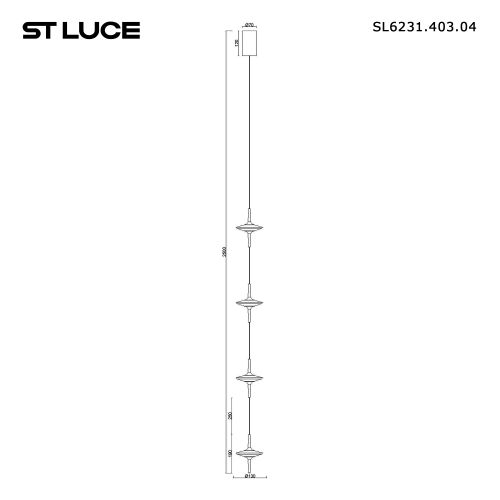 SL6231.403.04 Светильник подвесной ST-Luce Черный/Прозрачный LED 45W 4000K