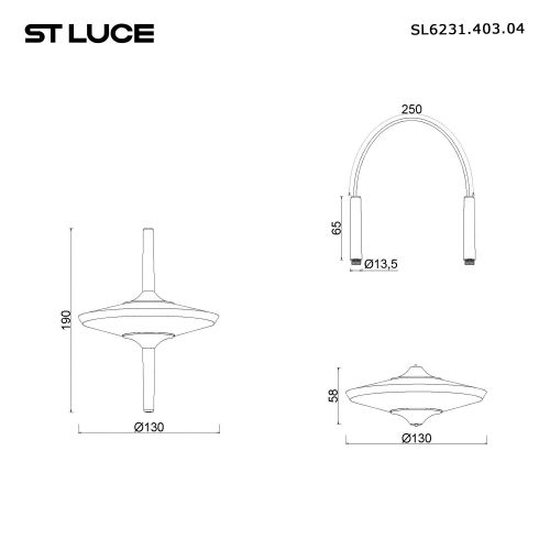 SL6231.403.04 Светильник подвесной ST-Luce Черный/Прозрачный LED 45W 4000K