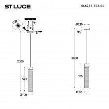 SL6236.303.01 Светильник подвесной ST-Luce Латунь/Прозрачный LED 112W 4000K