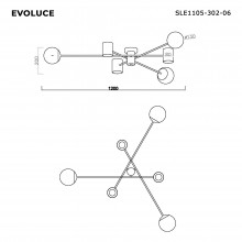 SLE1105-302-06 Светильник потолочный Латунь/Белый GU10+E27 3+35+60W