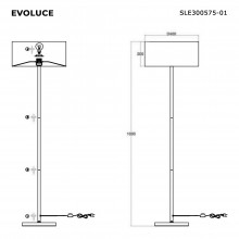 SLE300575-01 Светильник напольный Никель/Темно-бежевый, Золотистый E27 140W