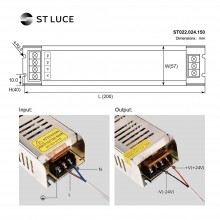 ST022.024.150 Блок питания (24V,150W, IP20) ST-Luce
