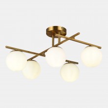 SLE1195-302-05 Светильник потолочный Латунь/Белый E14 5*40W