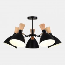 SLE1256-402-05 Светильник потолочный Черный/Черный, Светлое дерево, Золотистый E14 5*40W