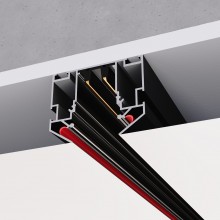 ST046.439.02 Шинопровод 220 под натяжной потолок  ST-Luce Черный Длина 3000мм (Заглушки 2+2 в ком)