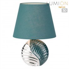 LUMION 8139/1T MODERNI LN25 000 бирюзовый/серебро, керамика/текстиль Настольная лампа Е27 1*60W 220V