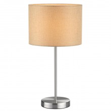 LUMION 8250/1T MODERNI LN25 000  никель/бежевый, металл/текстиль Настольная лампа Е27 60W 220V NIKKI