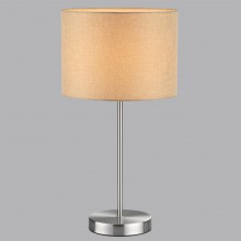 LUMION 8250/1T MODERNI LN25 000  никель/бежевый, металл/текстиль Настольная лампа Е27 60W 220V NIKKI